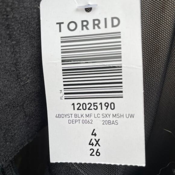 Torrid Mesh Lace Underwire V-Neck Thong Bodysuit Womens Black Plus Size 4X NWT - Picture 7 of 9